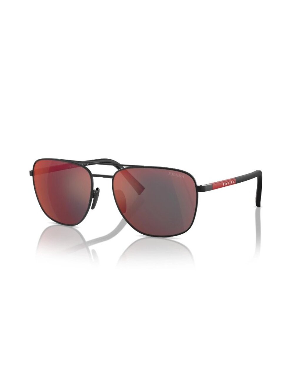 NWT PS54ZS DG008F Prada Linea Rossa PS 54ZS Rubbered Black/Grey Red Mirrored
